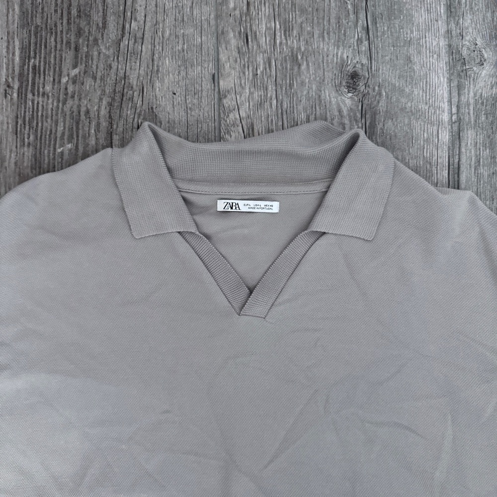 Zara Men’s Gray Polo Large Short Sleeve Tee